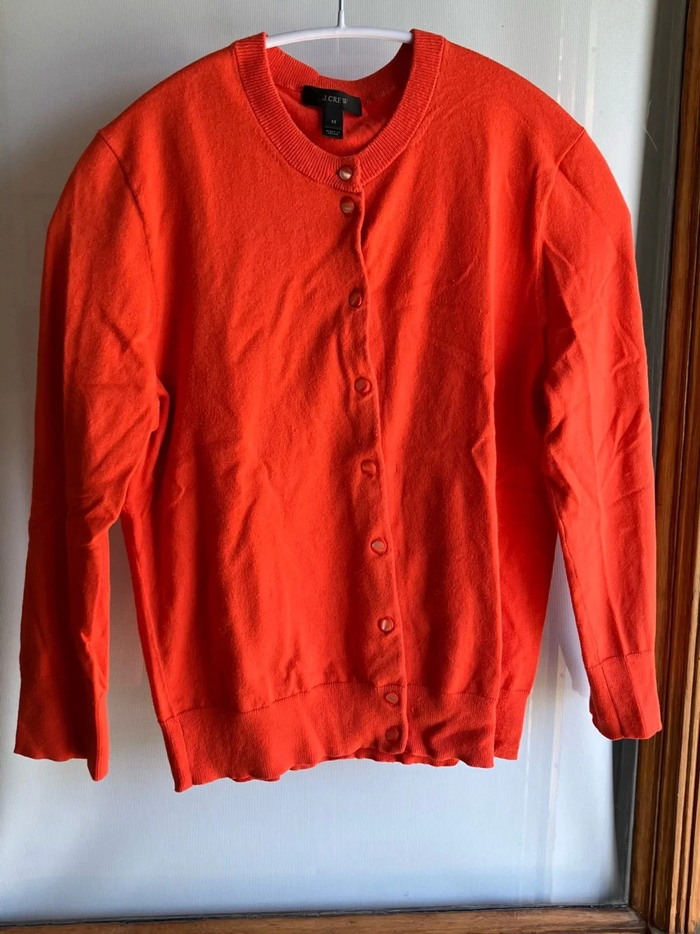 J. Crew Jackie Tangerine Orange Button-Front Cardigan